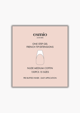 Nude Medium Coffin French Tip Gel Extensions
