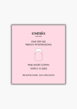 Pink Short Coffin French Tip Gel Extensions