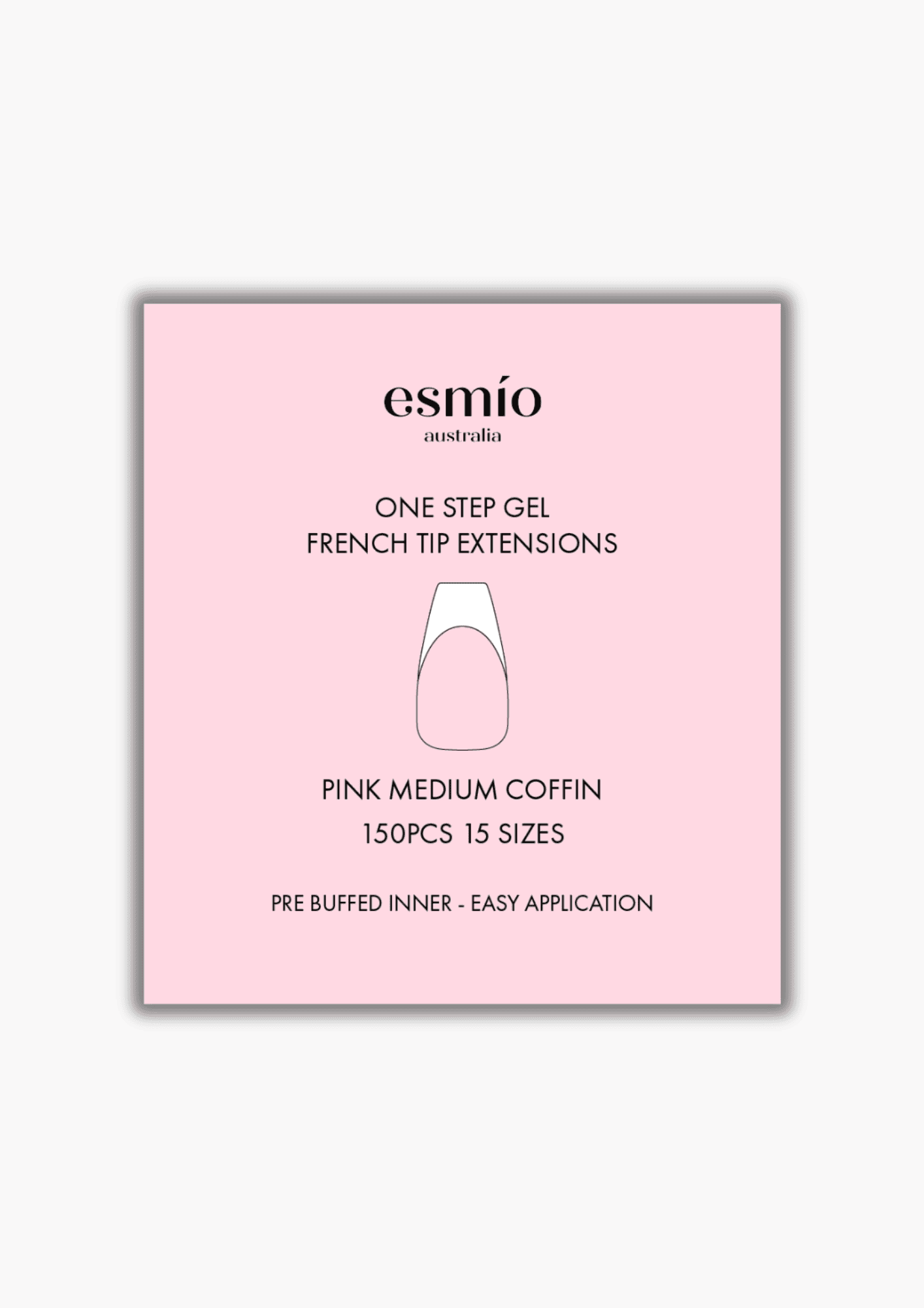 Pink Medium Coffin French Tip Gel Extensions