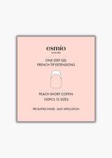 Peach Short Coffin French Tip Gel Extensions