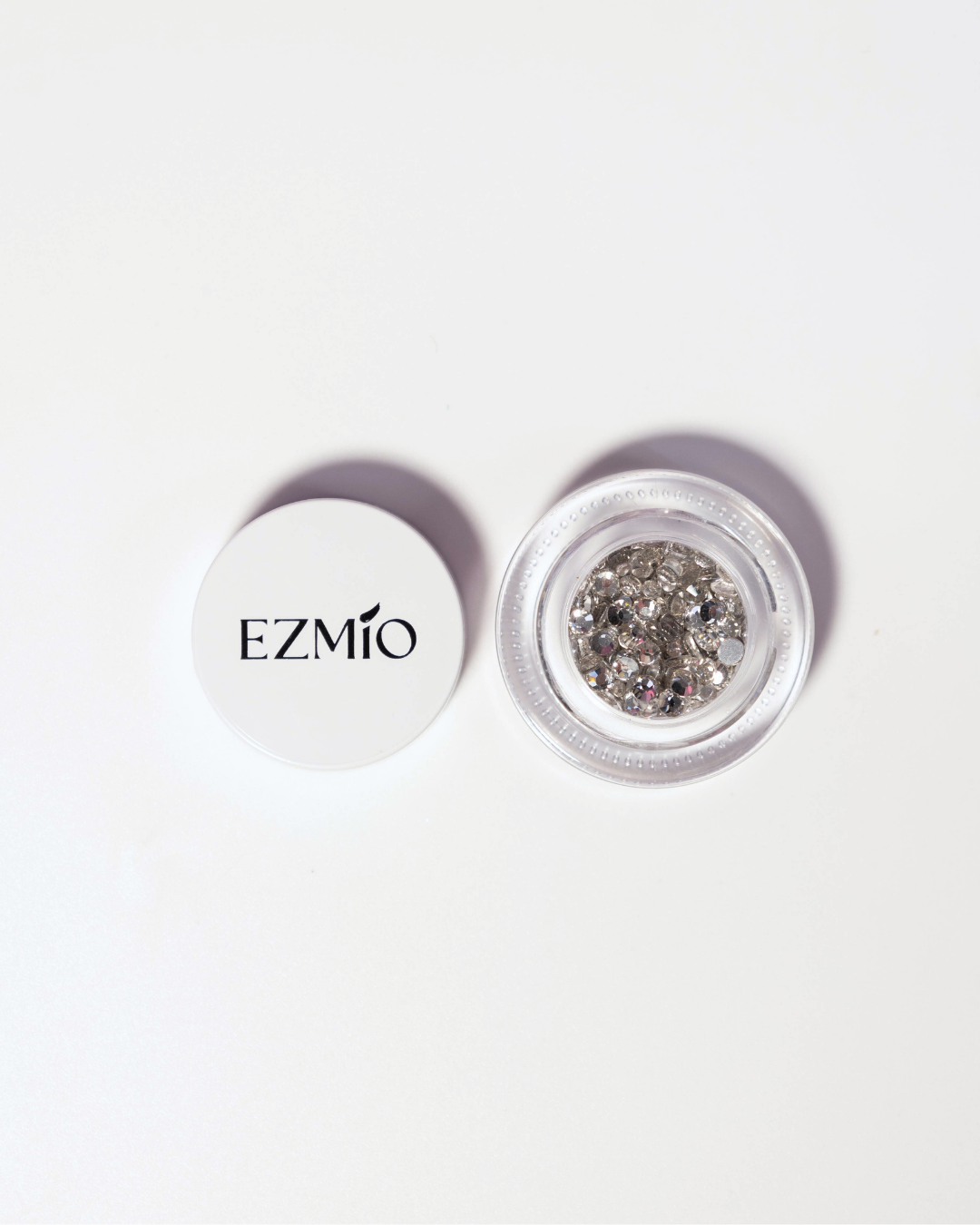 Pot of Nail Art Silver Round Diamantes