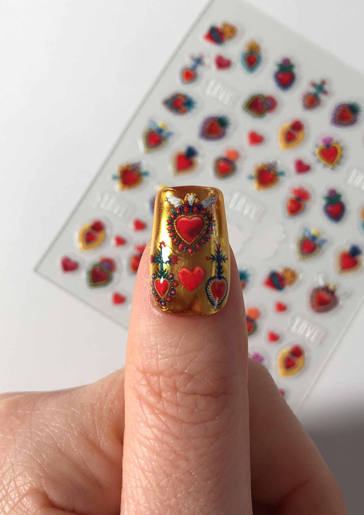 Rebel Flame Textured Nail Art Stickers