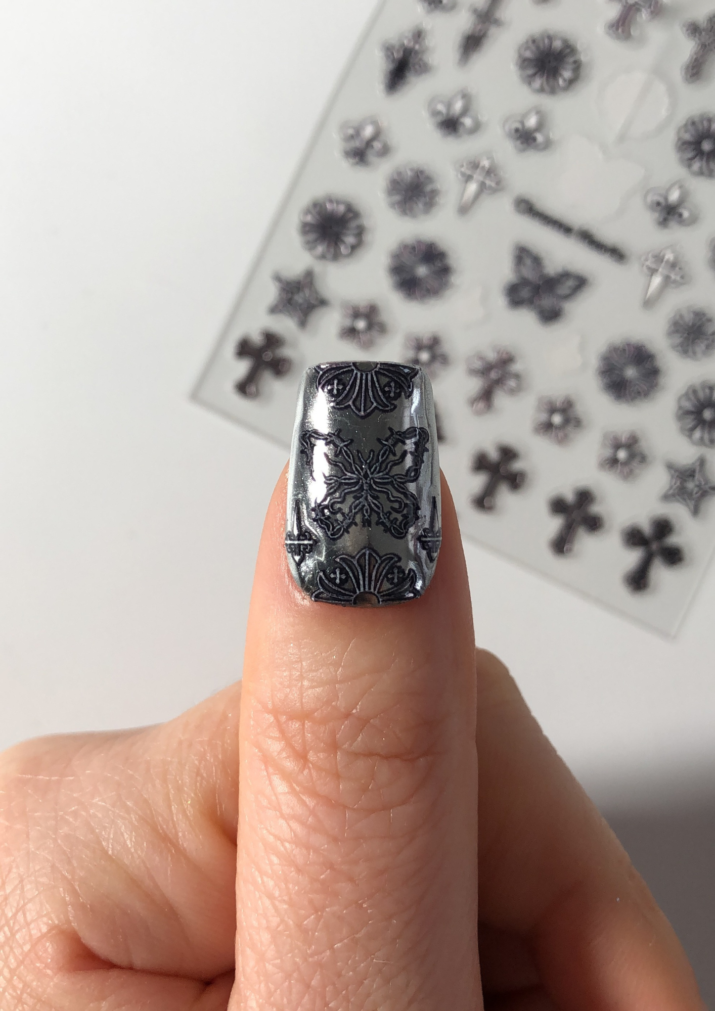 Sacred Metal Textured Nail Art Stickers