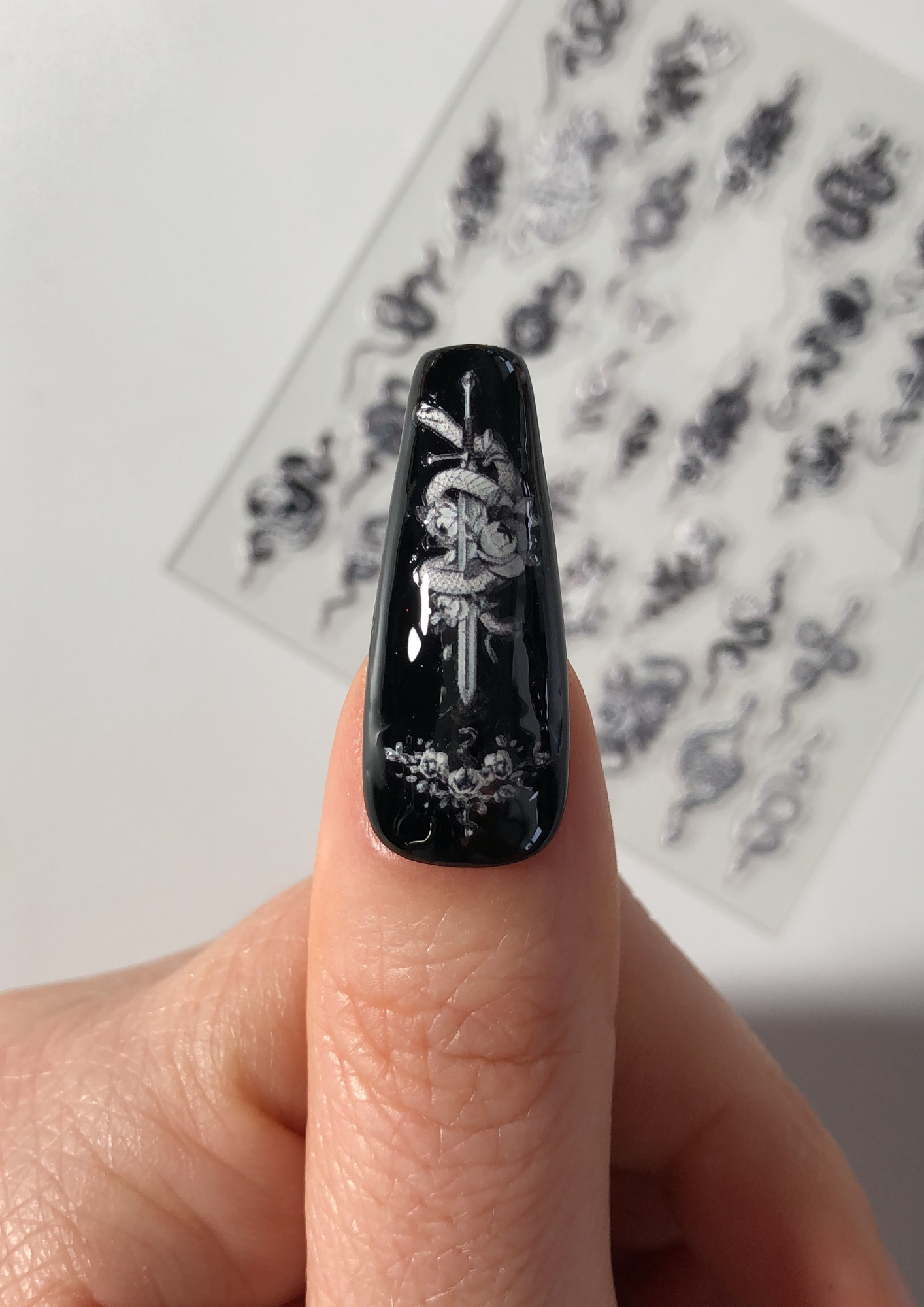 Serpent Spell Textured Nail Art Stickers